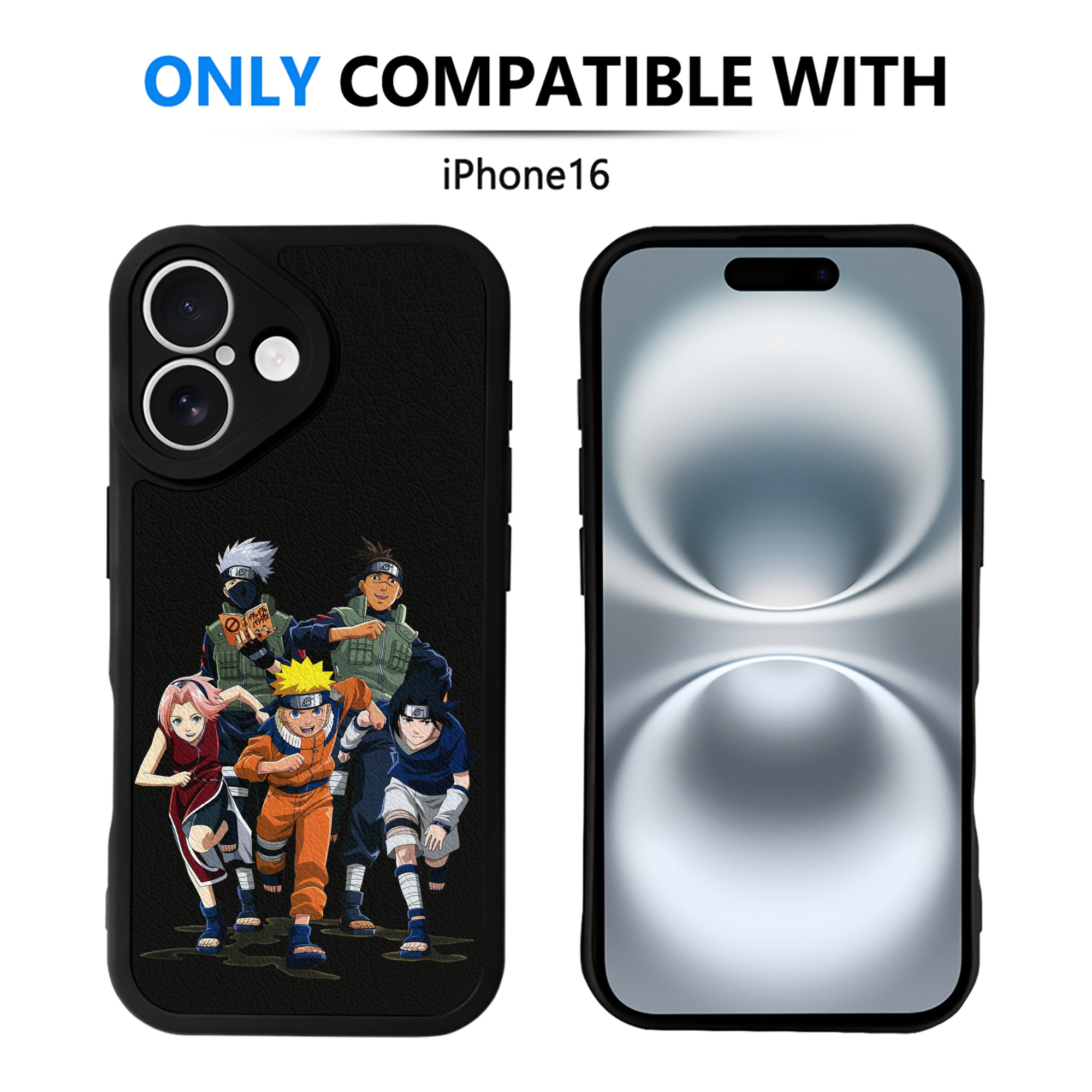（画像用） NARUTO -ナルト- うずまき ナルト Uzumaki Naruto 【iPhone 16シリーズ対応】シリコンスマホケース（レザー調） 材質：シリコン